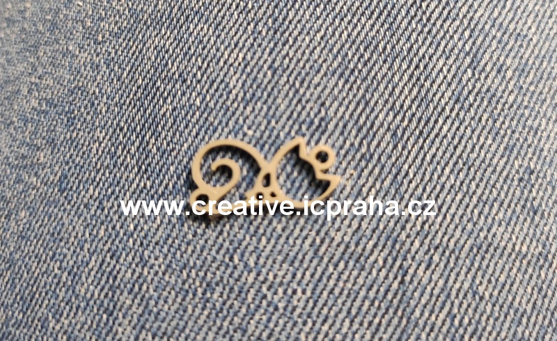 spoj.díl Kočka 16x9x1mm - ocel